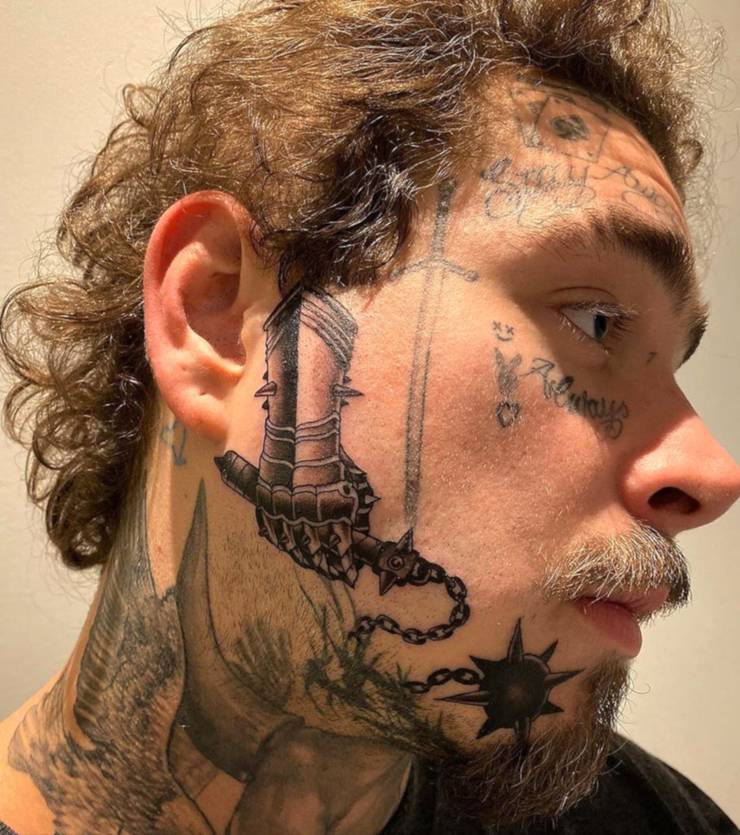 Here S What Post Malone S Body And Face Tattoos Mean