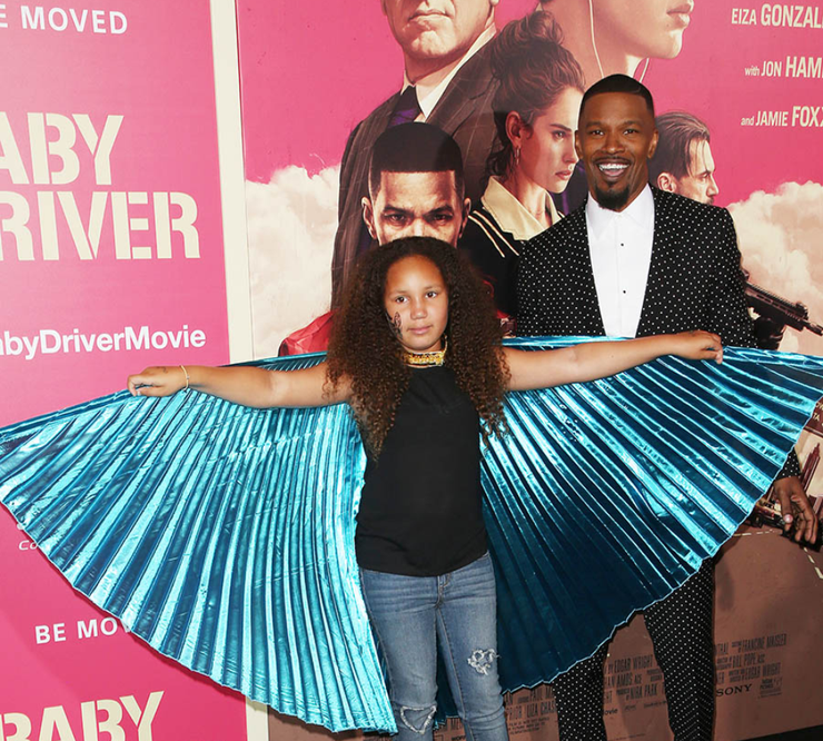 Jamie Foxx e Annalise alla premiere di Baby Driver