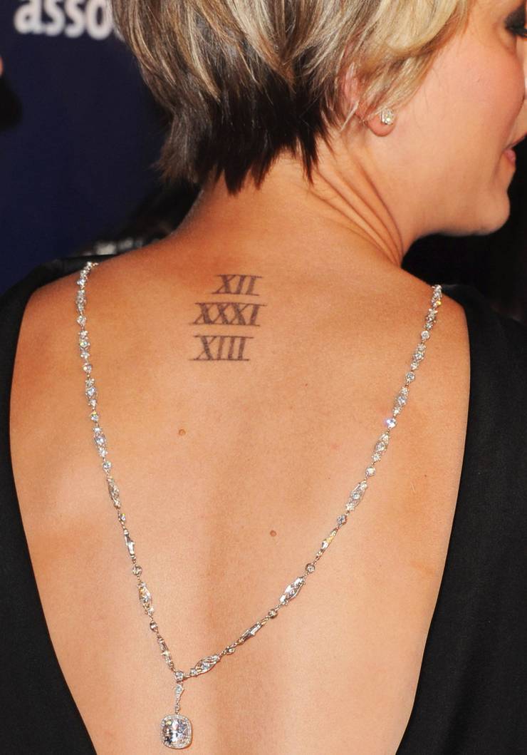 Kaley Cuoco 2016 Back Tattoo