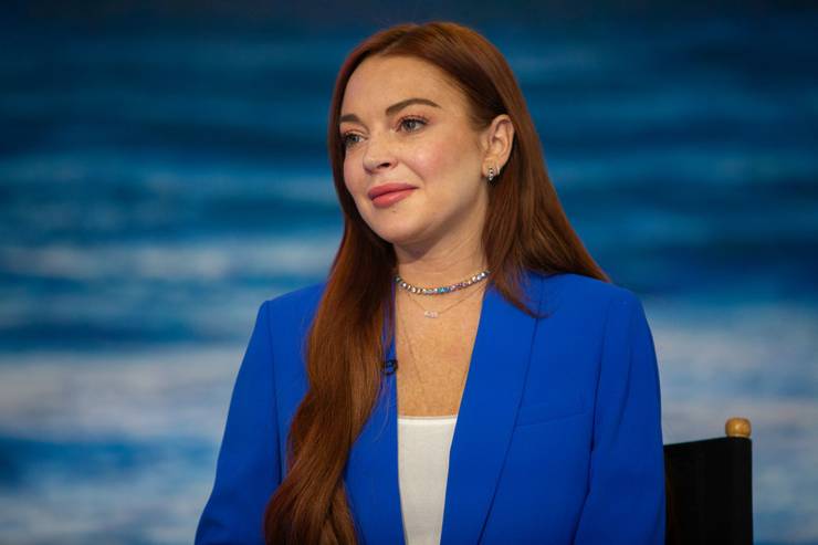 Lindsay Lohan während eines Interviews